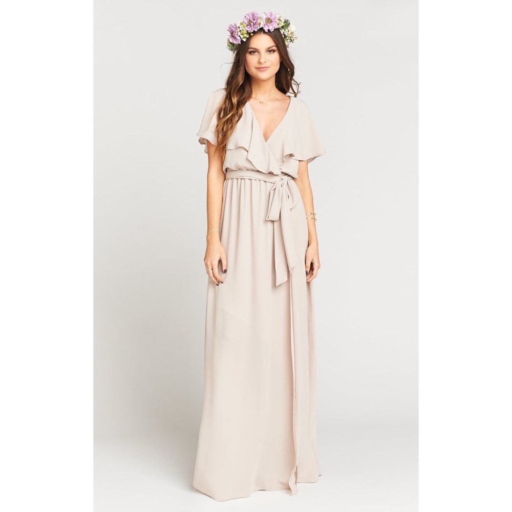 Show Me Your‎ Mumu Audrey Bridesmaid Maxi Dress Flutter Cocktail Formal Wrap
